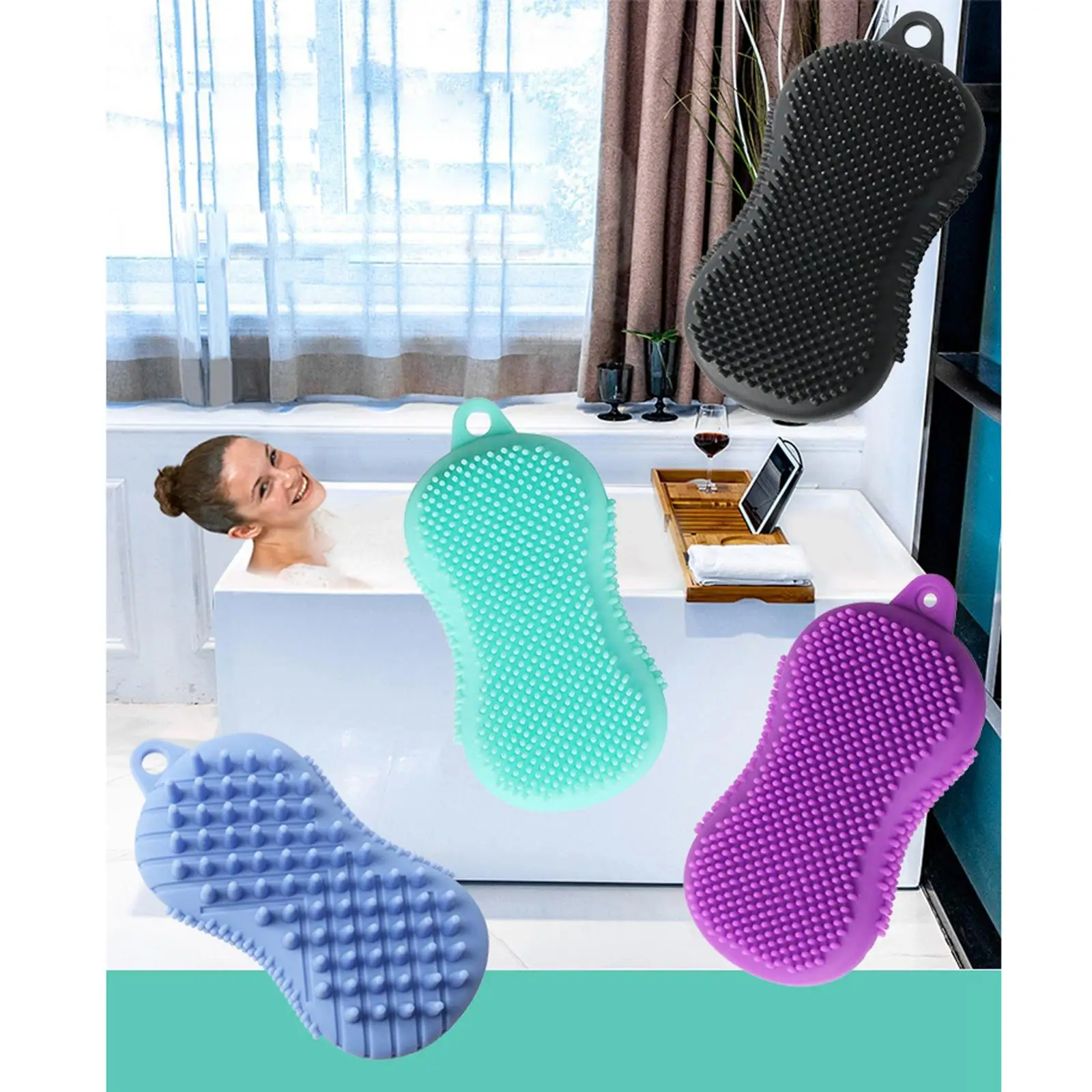 Силиконовая отшелушивающая щетка для тела Женская очистки душа силиконовая