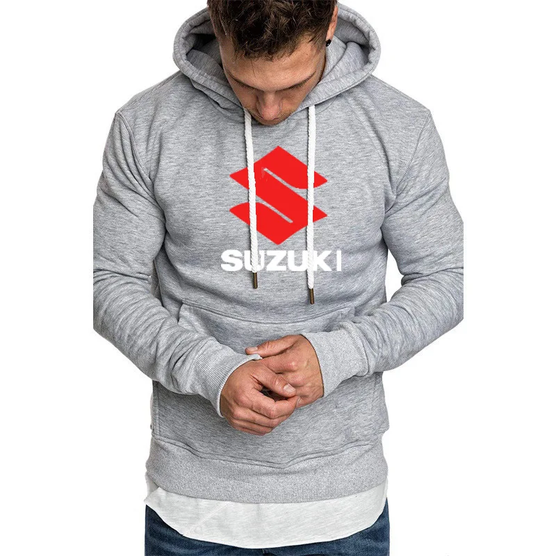 Толстовка с капюшоном для мужчин, автомобиль Suzuki, принт логотипа, Толстовка весна-осень, модная мужская толстовка с капюшоном в стиле хип-хоп harajuku, Повседневная Толстовка из флиса, спортивный костюм