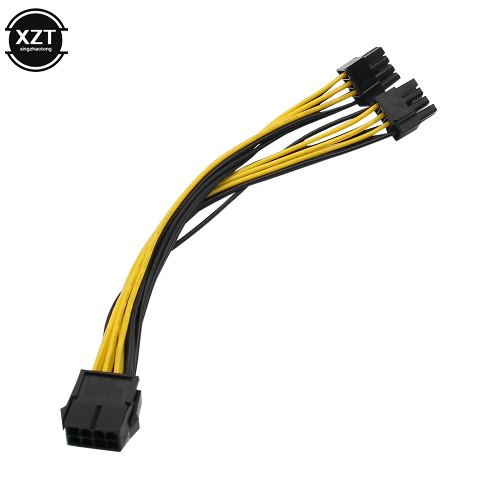 Hot Sale 10pcs/lot 8 Pin GPU to PCI-E 8P(6+2)pin splitter 18AWG extention power cable 20cm wire for graphics card BTC Miner | Компьютеры и