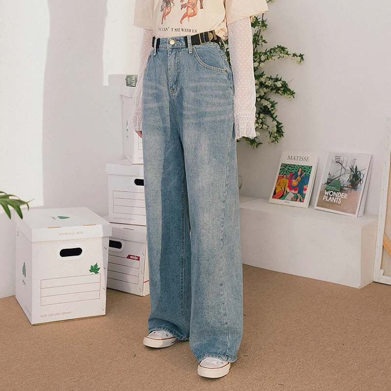 Джинсы-бойфренды широкие с завышенной талией летние | Женская одежда
