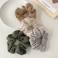 autumn and winter women warm corduroy big hair scrunchies solid soft vintage hair gums striped fabric rubber bands for hair bun
