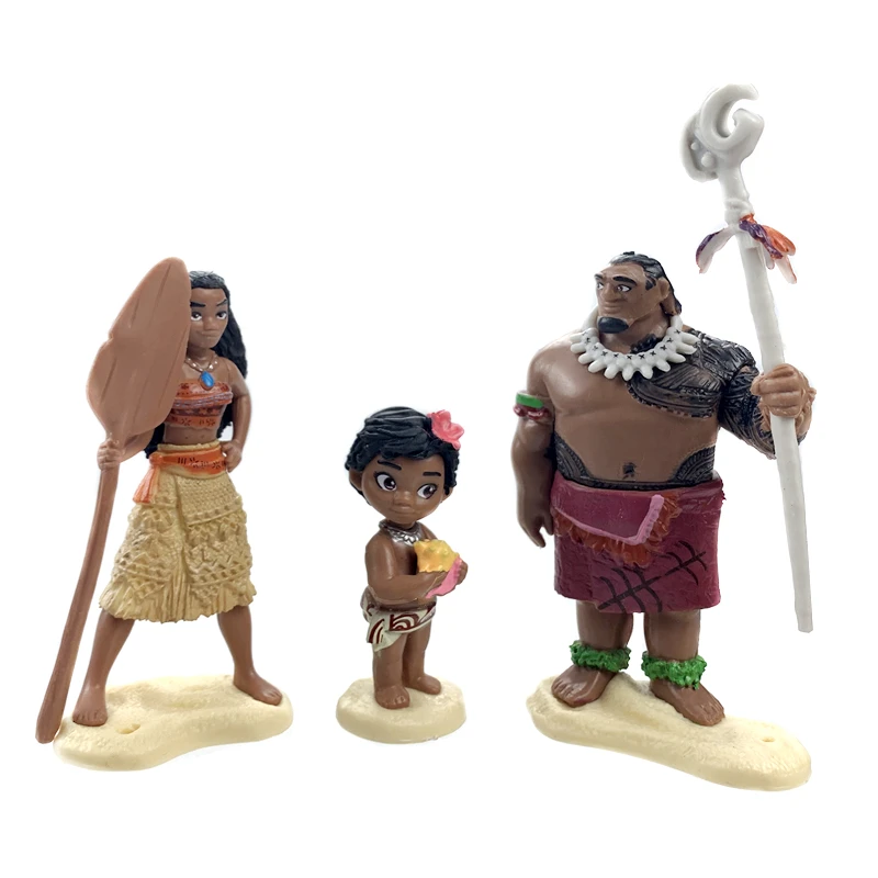 6Pcs/set Disney Movie Moana Action Figure Dolls Set Demigod Maui Waialiki Heihei Chief Tui Sina Tala Model Kids Gift | Игрушки и хобби