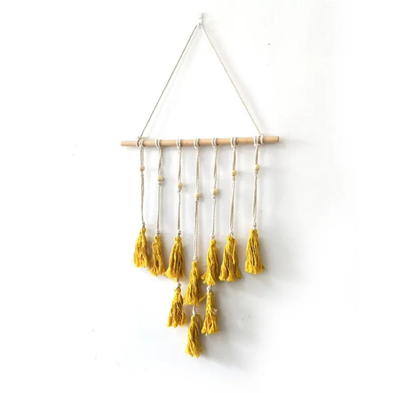 Boho Тканый гобелен ручной работы макраме настенный навесной домашний декор