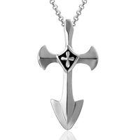 megin d punk vintage hiphop personality gothic cross titanium steel pendants for men women couple friend fashion gift jewelry