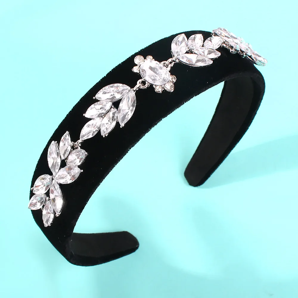 2019 новая зимняя Вельветовая черная лента для волос в форме листьев Форма обруч со