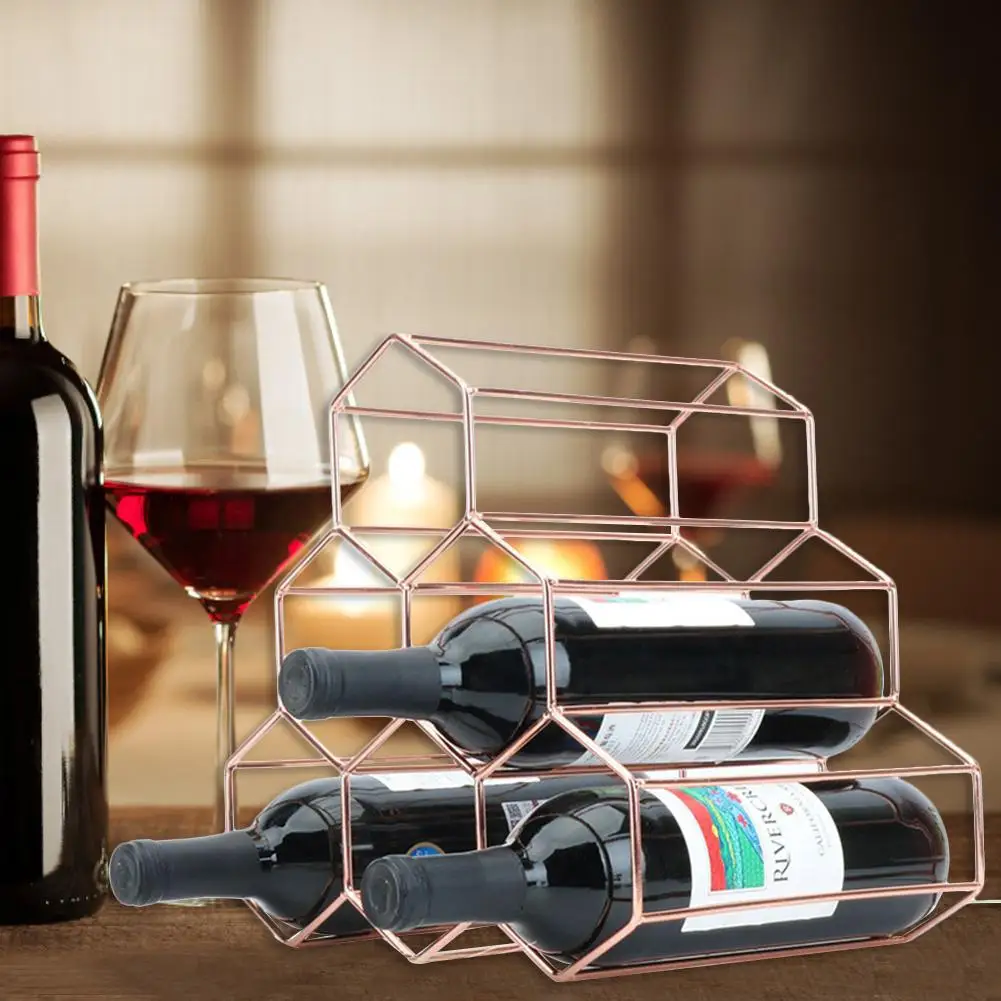 Золотой железная винная полка INS Гостиная Портативный 6-бутылка свободный