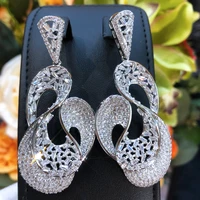 soramoore trendy luxury gorgeous pendant earrings trendy cubic zircon indian earrings for women wedding engagement jewelry gift