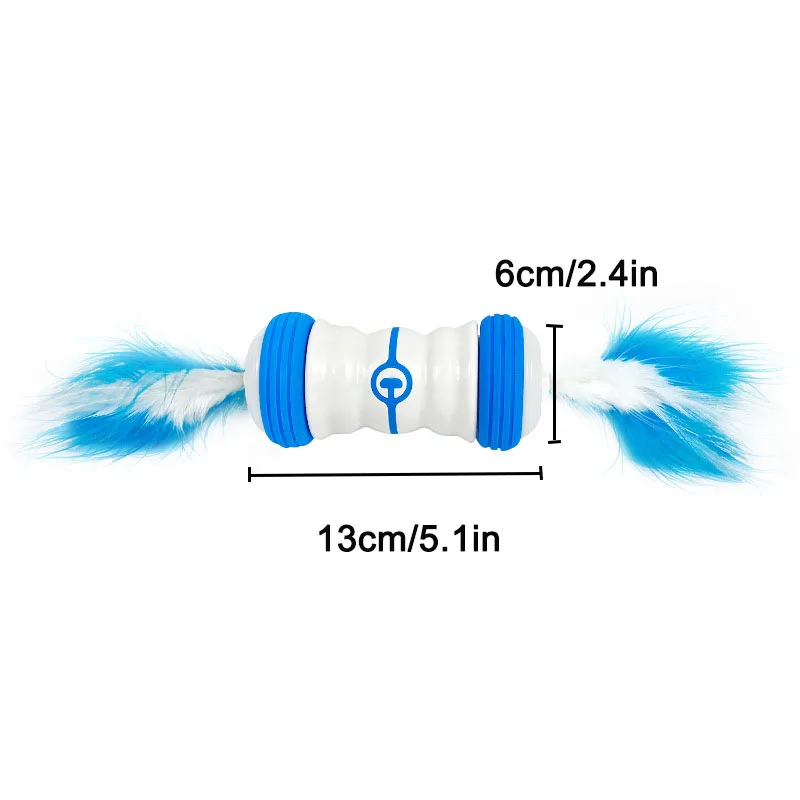

Automatic Interactive Toys For Cats Teaser Feather Stick Electronic Smart Rolling Training Cat Toy Led Interesting Things Usb