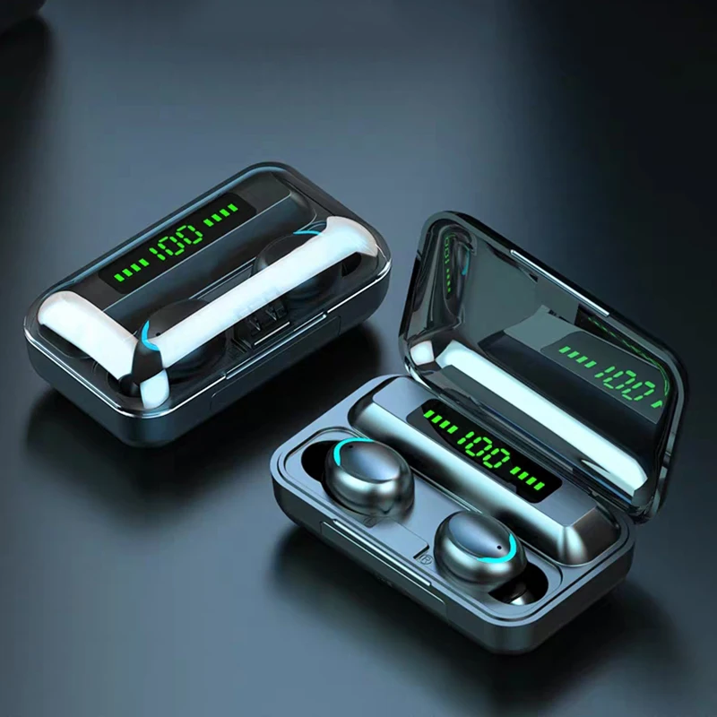 

TWS v5.0 bluetooth стерео беспроводные наушники водонепроницаемые наушники со светодиодный ным дисплеем Спортивные Беспроводные наушники