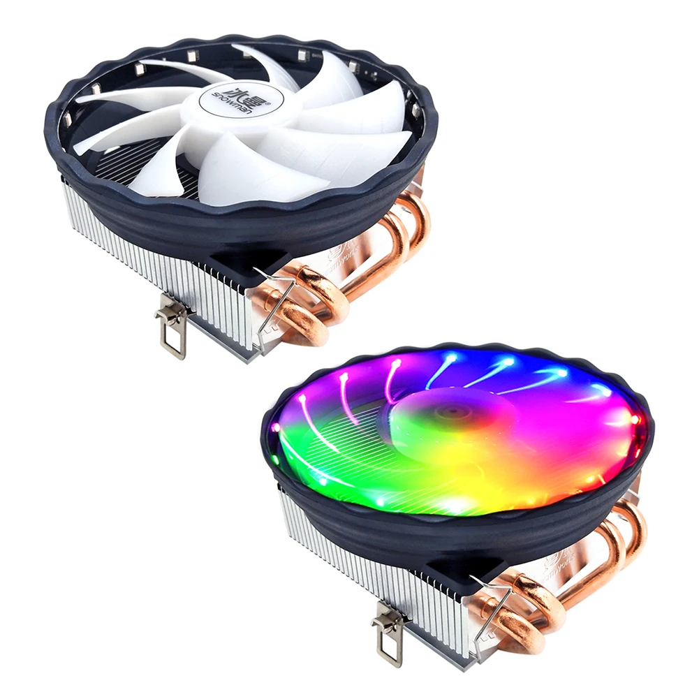 

Кулер для процессора SNOWMAN с 4 тепловыми трубками, RGB-подсветка, 120 мм, ШИМ, 4-контактный кулер для ПК, тихий радиатор для Intel LGA 2011 1150 1151 AMD AM3, венти...