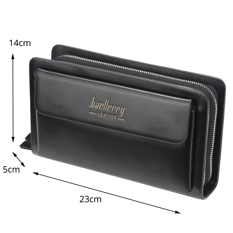 

Luxury Brand Leather Men Clutch Wallet Long Purse Business Large Capacity Wallet Double Zipper Phone Bag for Male Card Holder