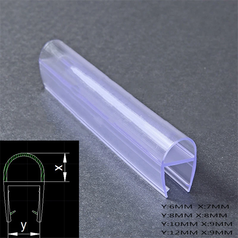 Уплотнительная лента для стекла душа ПВХ 1 м | Обустройство дома