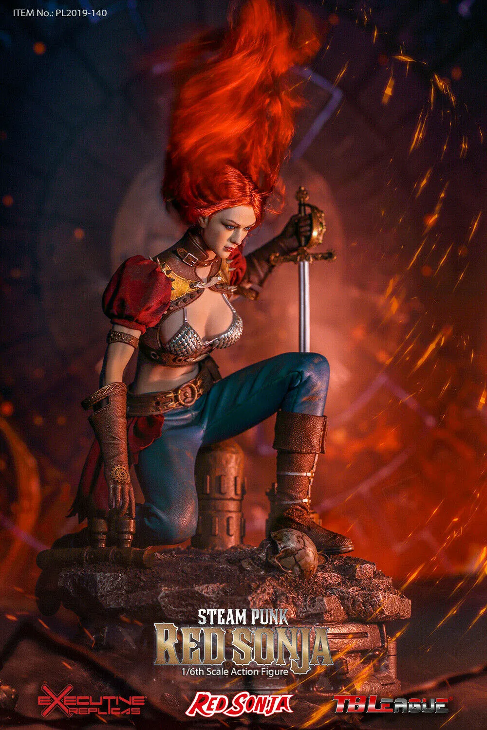 

NEW New in stock TBLeague PL2019-140A 1/6 Steam Punk Red Sonja Figure Model No Base Seamless Body full set figure doll
