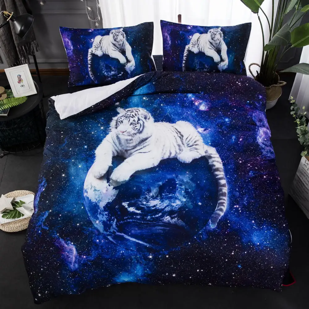 

Starry Sky Animal Bedding Set Wolf 3D Duvet Cover Set King Size National Standard Queen Double Bed Set with Pillowcase