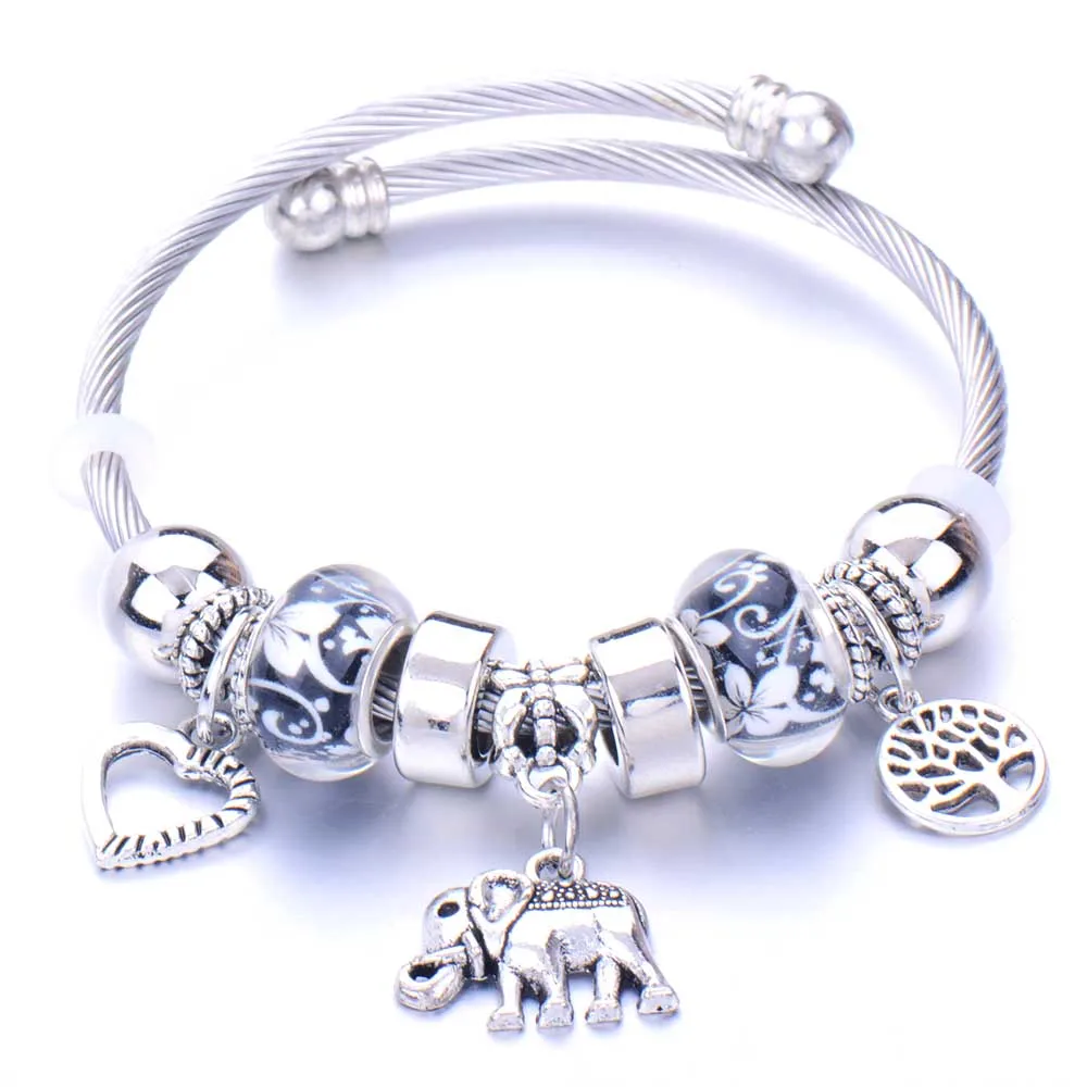 10 шт./лот браслеты с подвесками для женщин и мужчин оригинальные Кристальные