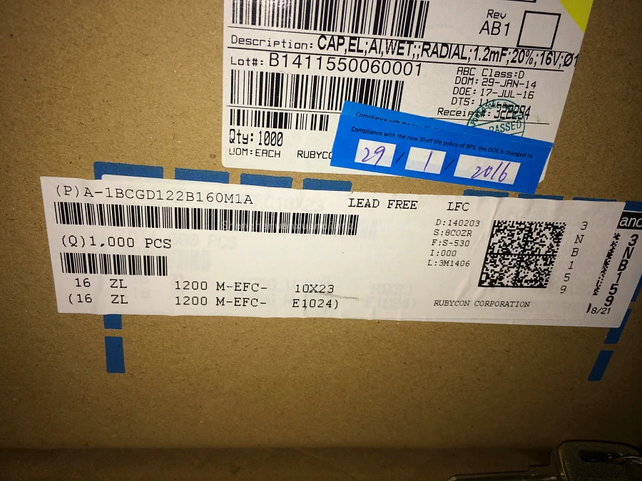 2026 neue RUBYCON 16V1200UF 10X23 ZL-Serie 105 Grad heiß begehrt 1200UF 16V 1200uf/16v 1200UF16V – Detail 2