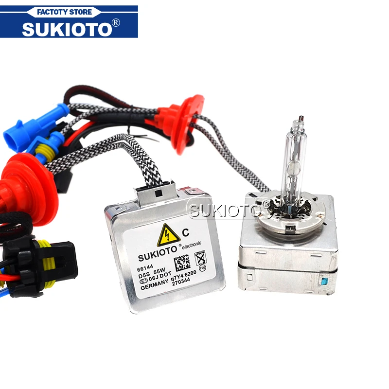 Ксеноновая HID шаровая лампа SUKIOTO D5S 55 Вт 5500K OEM сменная для автомобильных фар новая