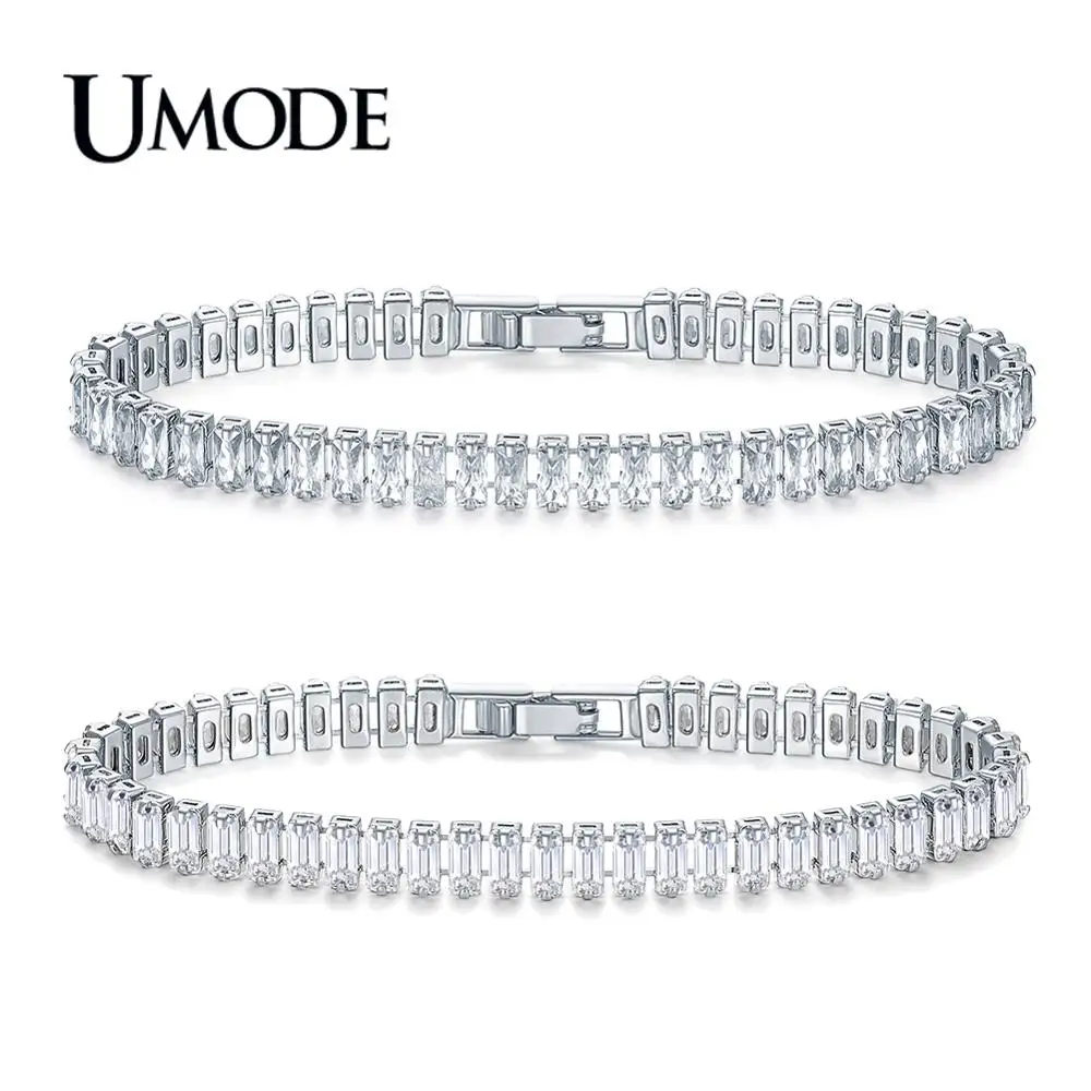 Браслеты UMODE женские/мужские теннисные браслеты с прозрачным кристаллом