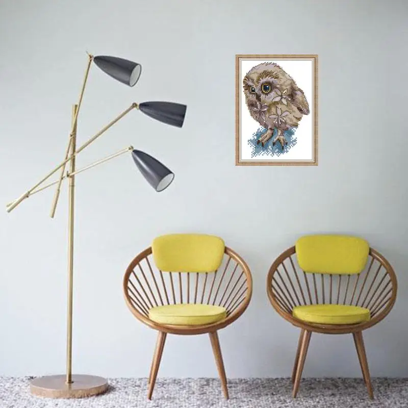 Сова DIY Ручная работа рукоделие Счетный 14CT печать крестиком комплект с вышивкой