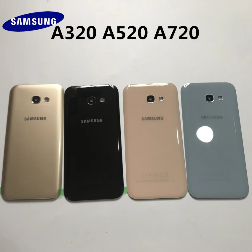 Оригинальное заднее стекло для SAMSUNG Galaxy A3/A5/A7 A320 A520 A720, заднее стекло, крышка задней двери, корпус, чехол, замена