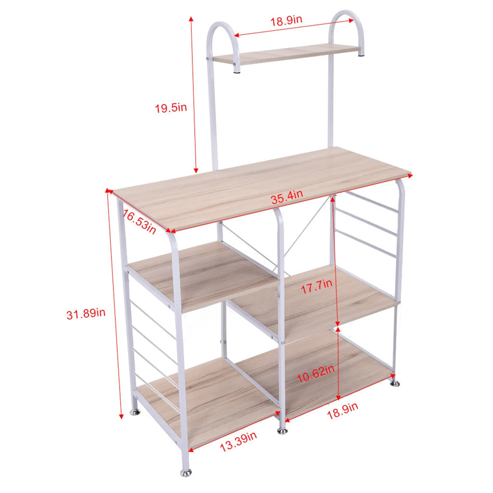 

Kitchen Storage Rack Microwave Oven Rack Household Multifunctional Floor-to-Ceiling Storage Shelves Multi-Storey[US-Stock]