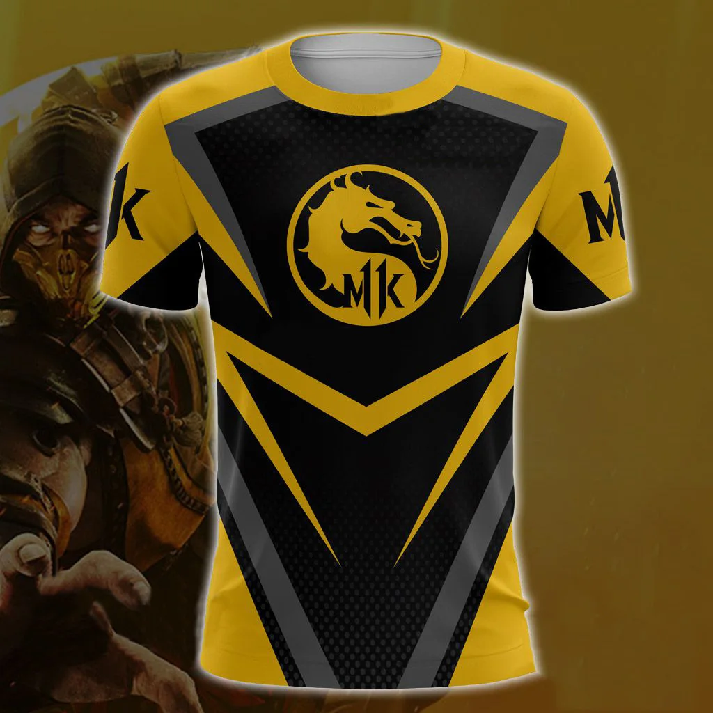 Mortal Kombat 11 3D T Shirt Scorpion Men Women Unisex Casual Short Sleeve Cosplay Men's Tee Shirts Halloween Costume | Мужская