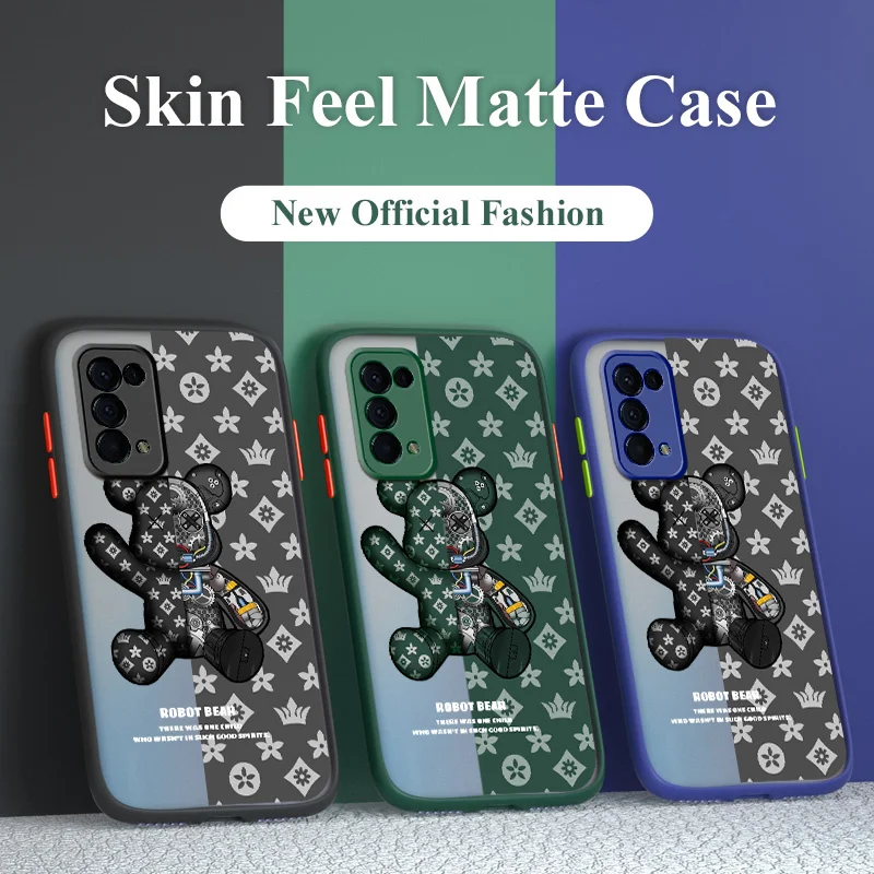 

Fashion Bear Silicone Case For OPPO Reno 6 5 4 6Pro Reno2 F9 F9Pro F19 F11 Pro F7 Findx3 Pro 6 6i 6Pro Soft Phone Cover Case