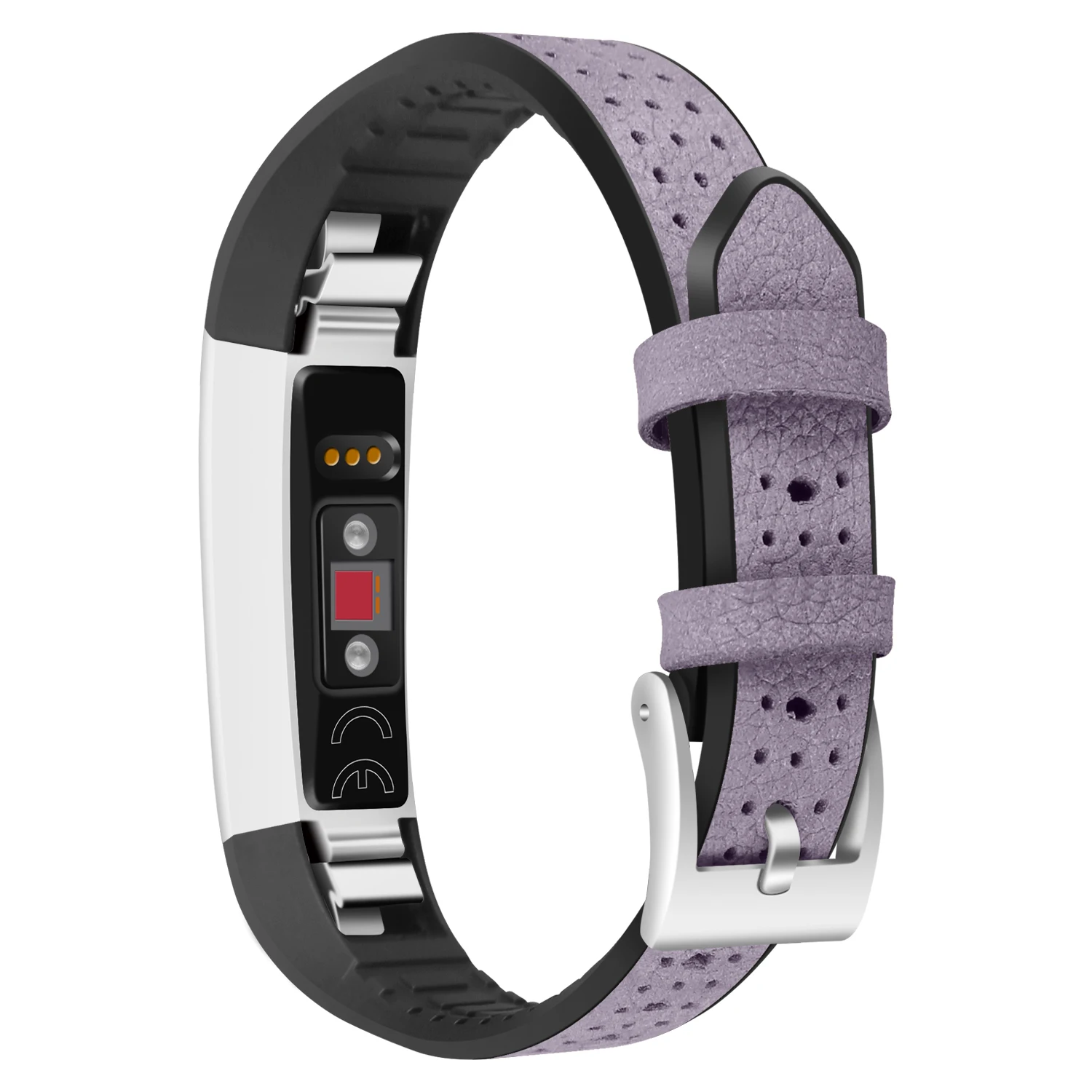 Purple Joyozy натуральная кожа+ ТПУ часы ремешок Браслет Для Fitbit Alta/alta hr замена высокое качество Ремешки для наручных часов - Цвет ремешка: Purple