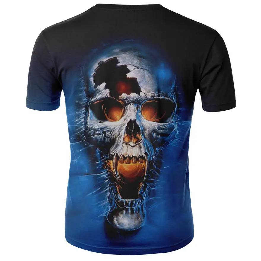 

Summer New Hot Skull Printed T-shirt Men's Summer Men's And Women's T-shirt Short Sleeve 3d Casual Breathable Skull T-shirt