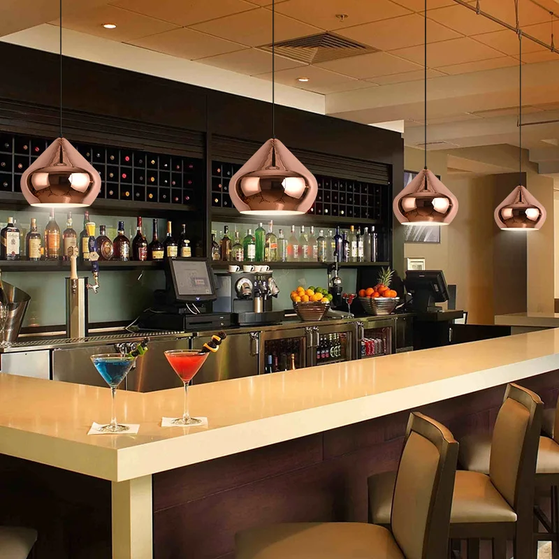 Подвесной светильник из розового золота E27 Современная креативная лампа с