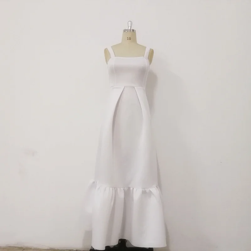 Женское элегантное платье макси без рукавов на бретелях спагетти комбинация с