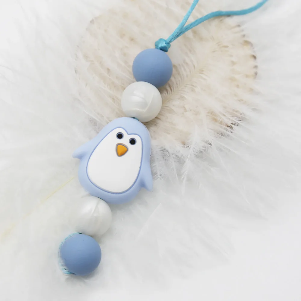 Cute-Idea 1set Silicone Beads Teether  Accessories Pacifier Bracelet Chain Toddle BPA Free Chewable Teething Soft Baby Product