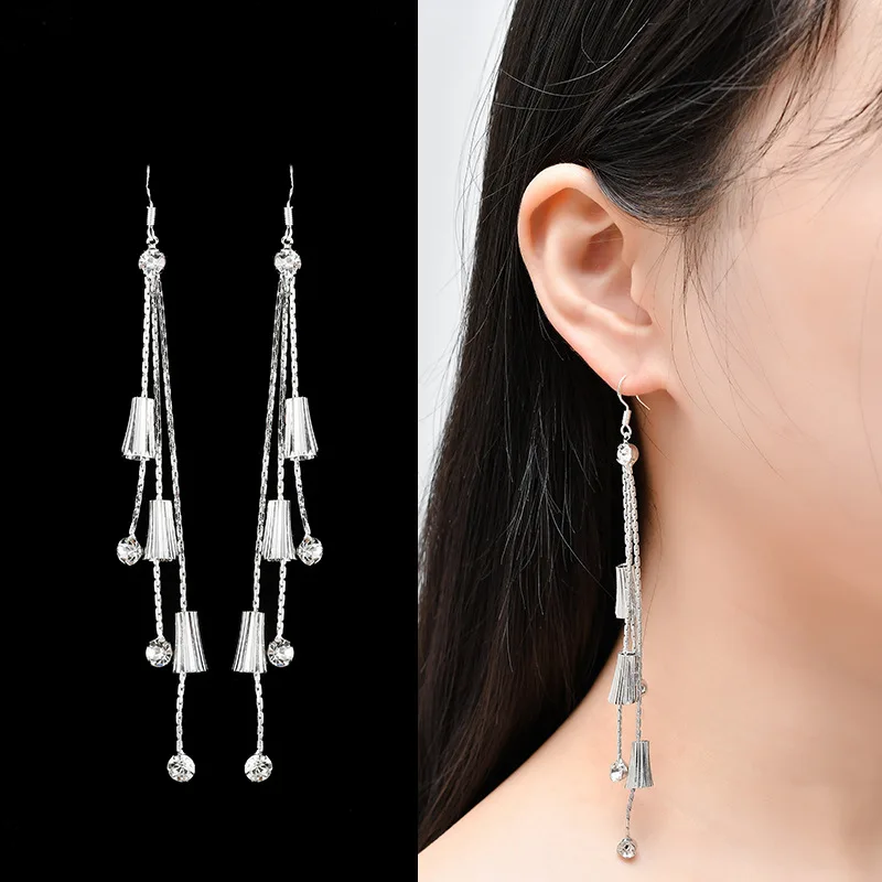 2019 абсолютно новая мода горный хрусталь Кристал капля серьги массивные Висячие