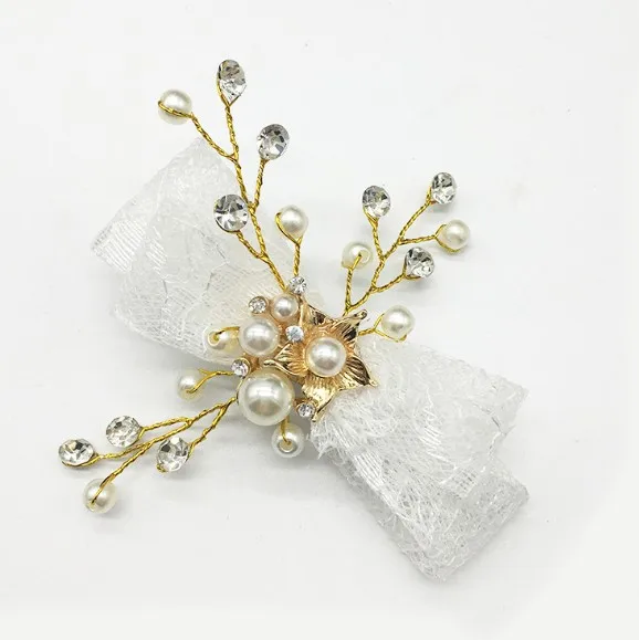 Свадебные заколки для волос с розовыми и белыми цветами женские белые диадемы