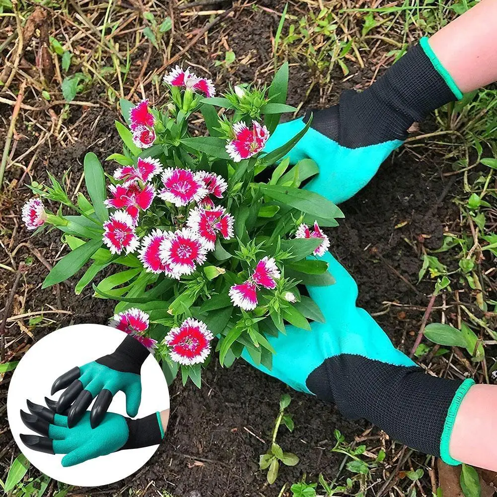 

Garden Gloves Gardening Nitrile Rubber Gloves Quick Tools Garden and To Easy Dig Planting Plant For Digging T4S1