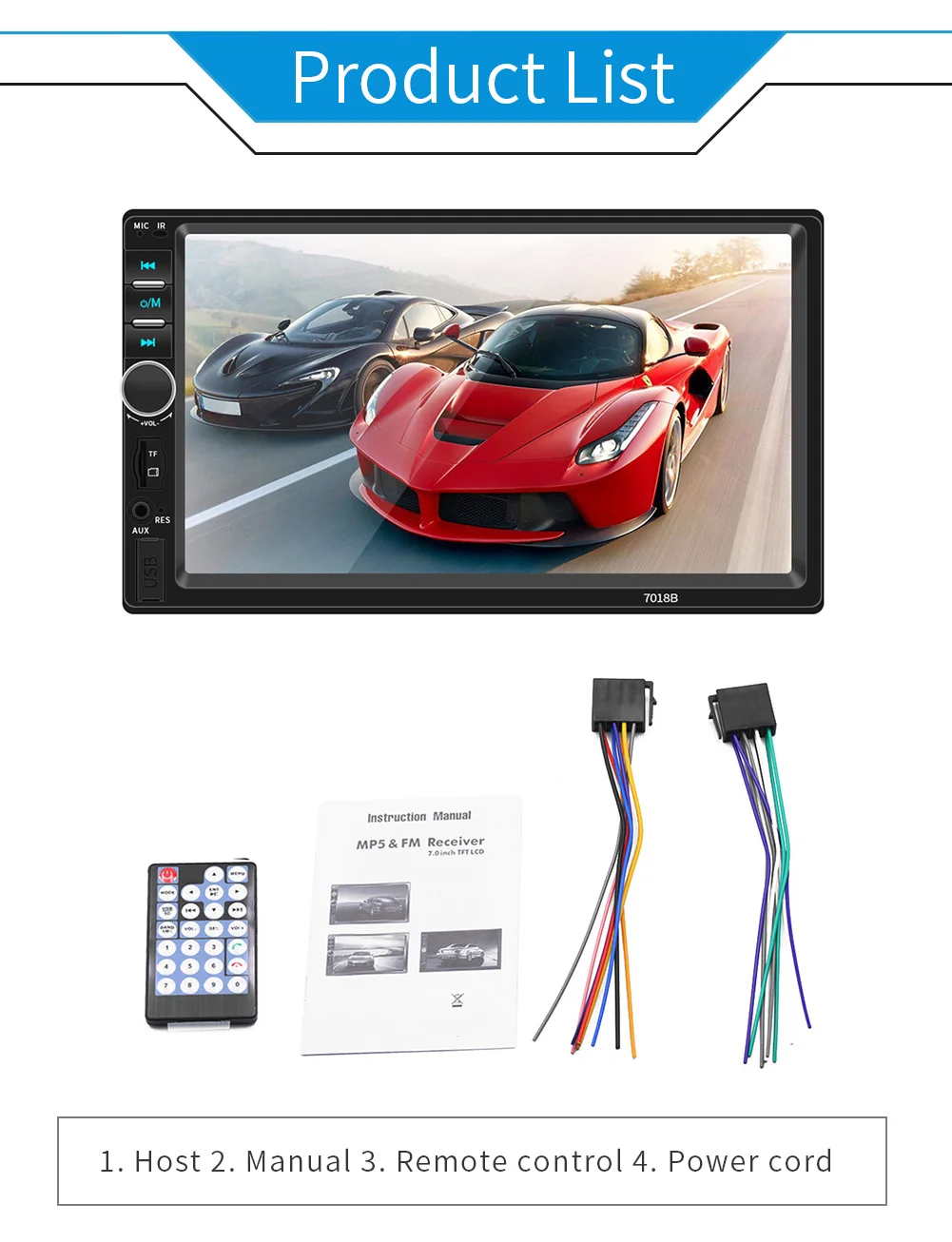 2 автомобиля радио один Din Bluetooth HD 7 &quotMP5 плеер сенсорный экран FM SD USB Aux входной