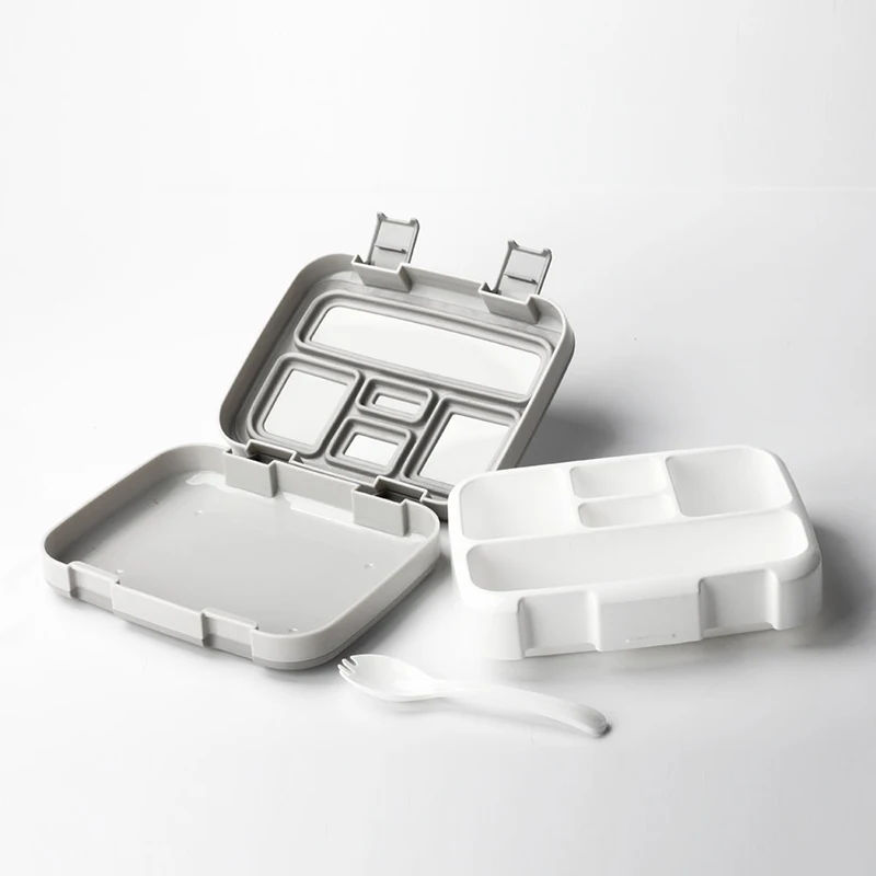 Gray 5 compartments Портативный школьный детский Ланч-бокс, детский Ланчбокс с отсеком, без бисфенола, контейнер для еды - Цвет: Gray 5 compartments