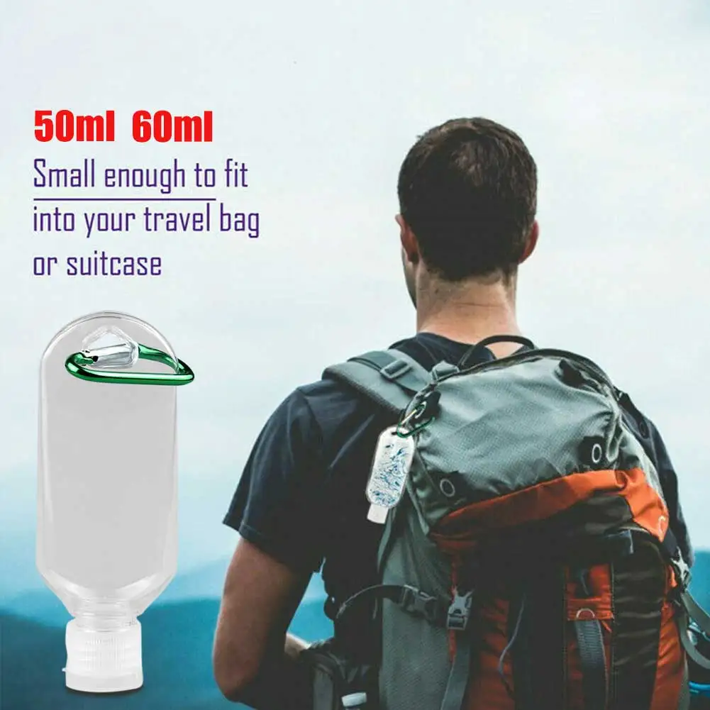 

20pcs Liquid Container Outdoor Leakproof Refillable Bottle Mini With Hook Reusable Packing Empty Travel Portable Transparent