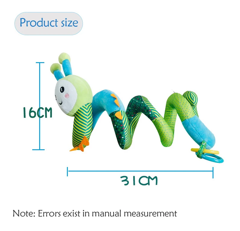 

Kids Baby Rattle Doll Caterpillar Cradle Decorative Figurine Newborn Stroller Infant Cry Pacifier Toddler Bed Winding Toys