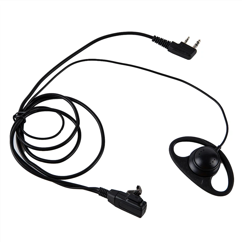 

D Shape Ear Hook Earpiece 2Pin PTT With Mic Headset for UV-5R BF Walkie Talkie