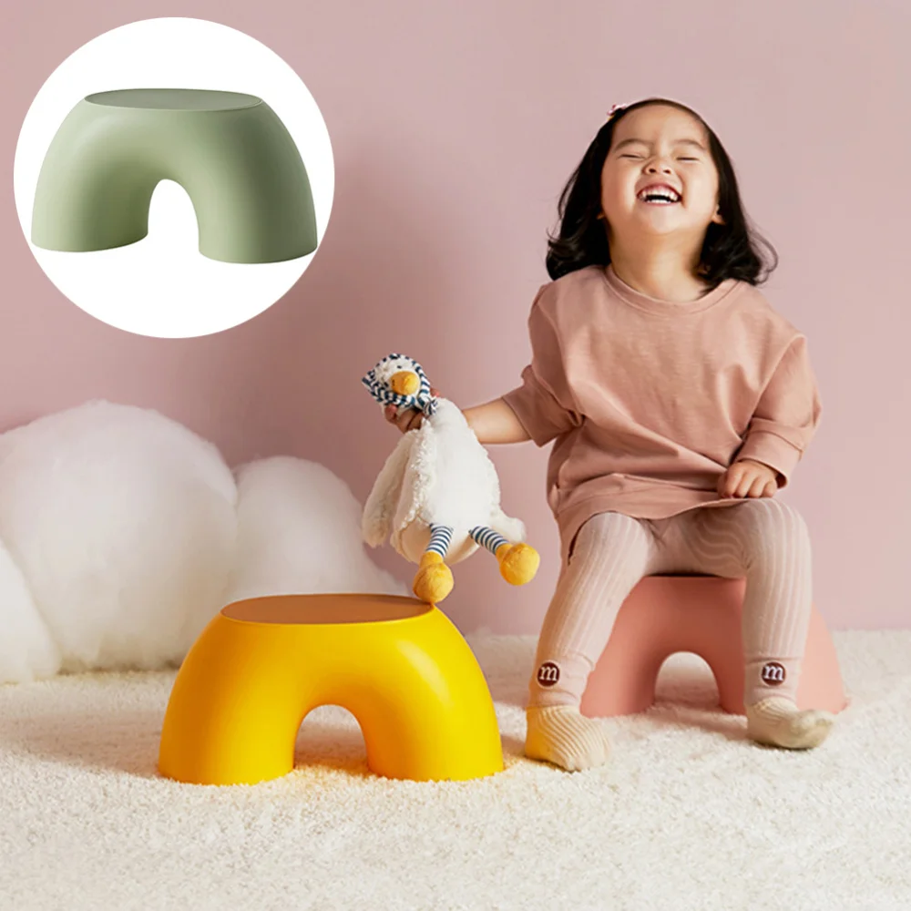 

1Pc Annular Small Stool Simple Anti-slip Low Stool Shoes Wearing Stool Comfortable Stool for Home Office (Yellow)