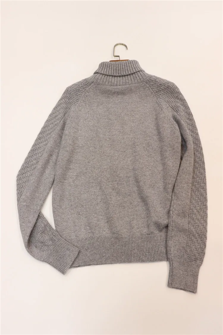 Настоящий Зимний вязаный кашемировый костюм, Модный пуловер с высоким воротником, свитер, одноцветные повседневные штаны, женские брюки из двух предметов