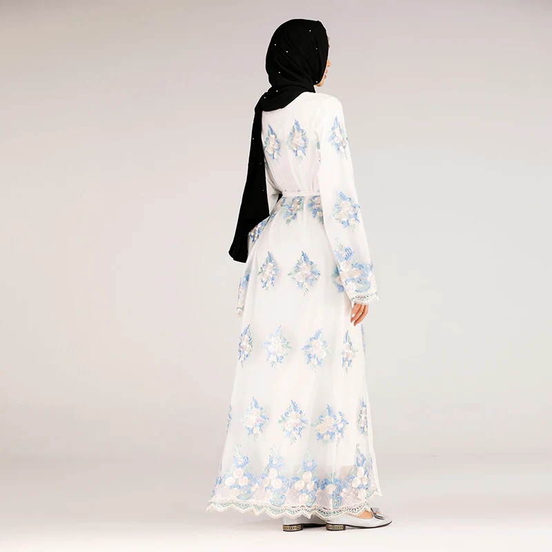 

New Muslim Abaya For Women Modest Abaya Dubai New Fashion Embroidered Lace Robe Cardigan Maxi Skirt Kimono Cardigan