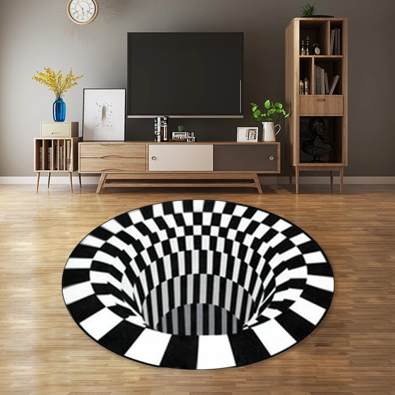 

3D Vortex Illusion Rugs Swirl Print Optical Illusion Areas Rug Carpet Floor Pad Non-slip Doormat Mats for Home Dropshipping