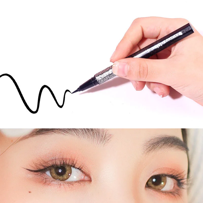 Подводка для глаз блестка черный коричневый водостойкая жидкая подводка набор
