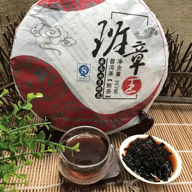 2008 Yr Yunnan MengHai Ban Zhang King Pu erh Shu Cha чайный спелый торт 357 г|Чаедробильные машины| |