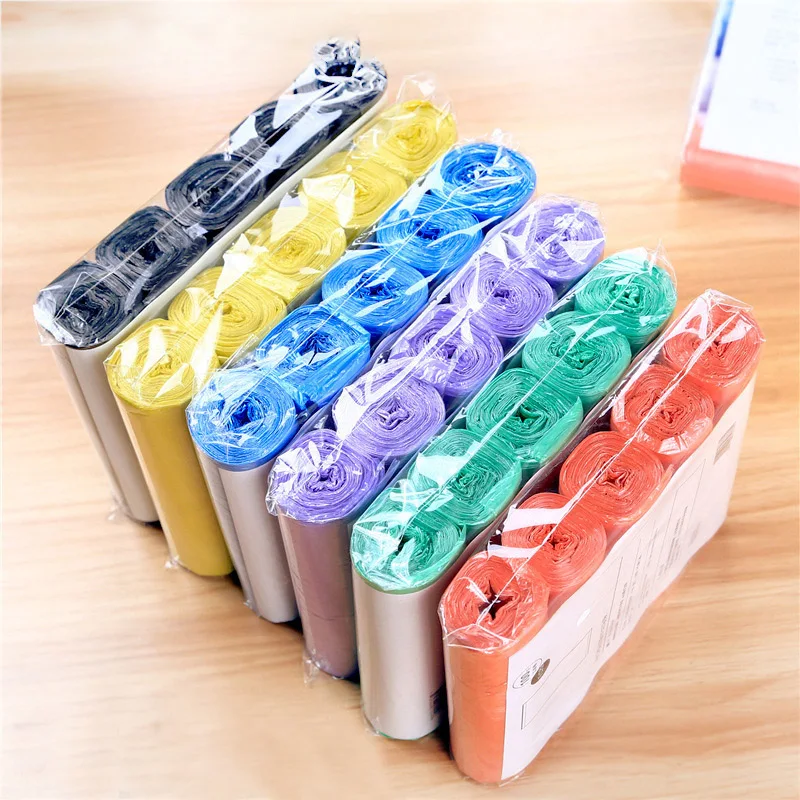 

5 Rolls 1 pack 75Pcs Household Disposable Trash Pouch Kitchen Storage Garbage Bags Cleaning Waste Bag Plastic Bag