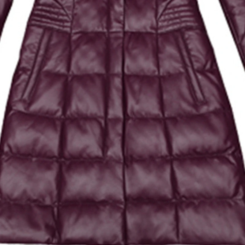 Genuine Leather Women's Fall/winter Mid-length Plus Size Fashion Warmth Slim Fit Sheep Collar Fur Down Jacket Full Office Lady