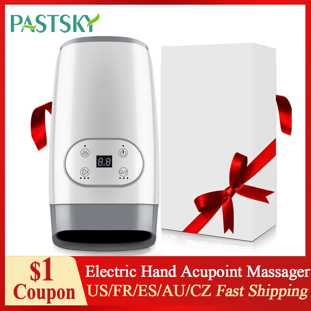 

Электрический массажер для рук, акупунктурная терапия запястья, ладони, беспроводной массаж с давлением воздуха, сжатие тепла, подарок