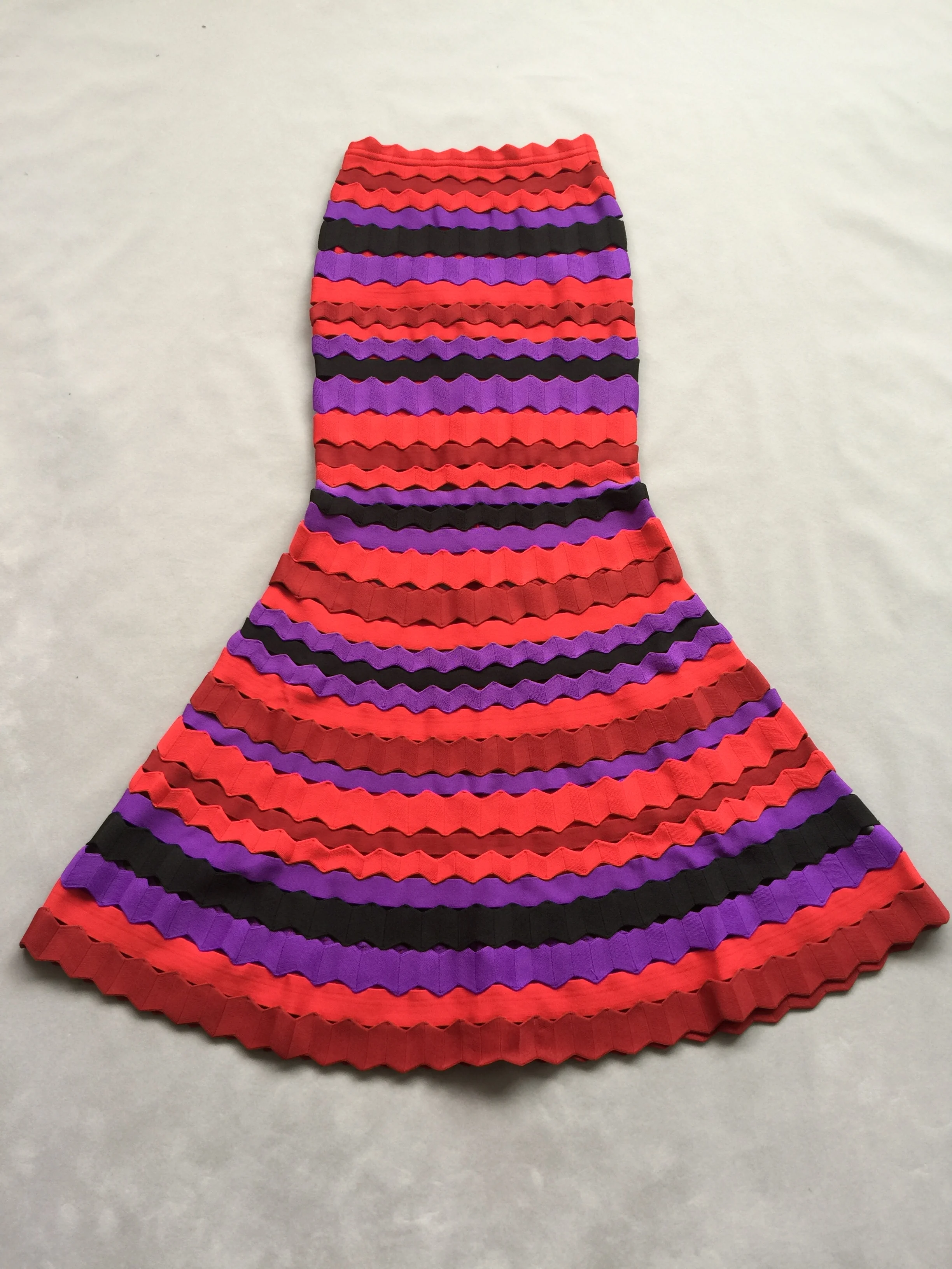 

High Quality 2020 New Arrival Women skirts Patchwork Burgundy black Red Celebrity evening party bandage Skirt wholesale